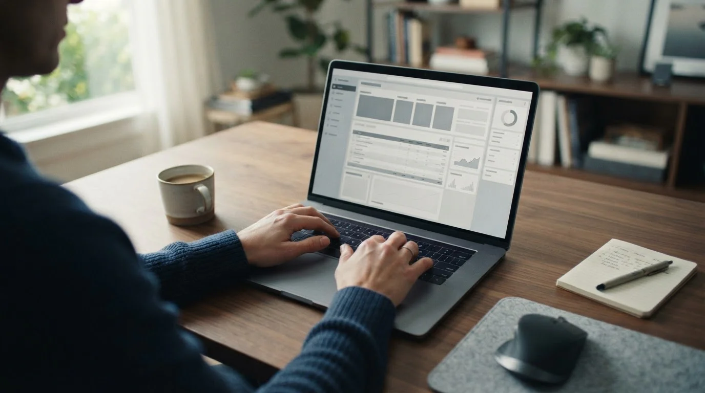 Persona usando ordenador portátil para realizar apuestas deportivas online con Visa en España