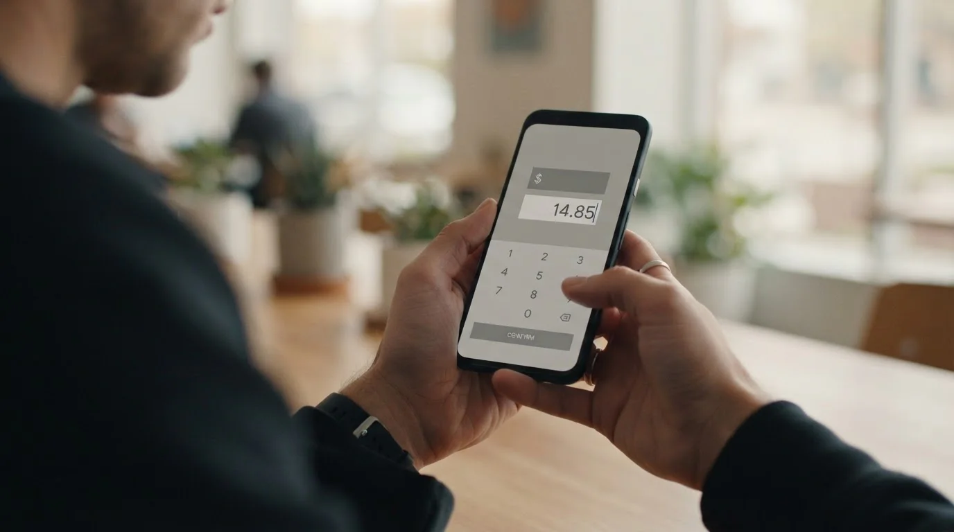 Pantalla de smartphone mostrando montos mínimos de depósito mediante MuchBetter