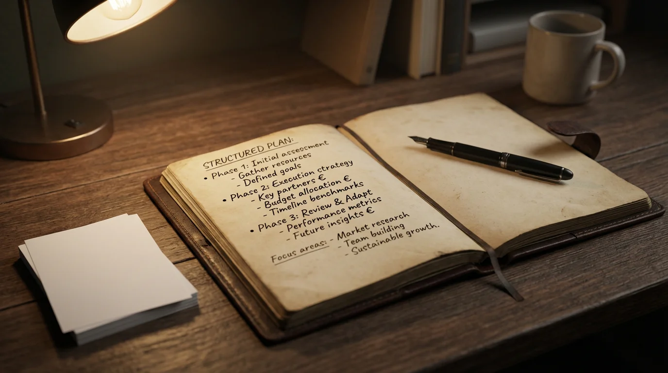 Libreta abierta con plan de gestión de bankroll para apuestas de boxeo junto a un bolígrafo