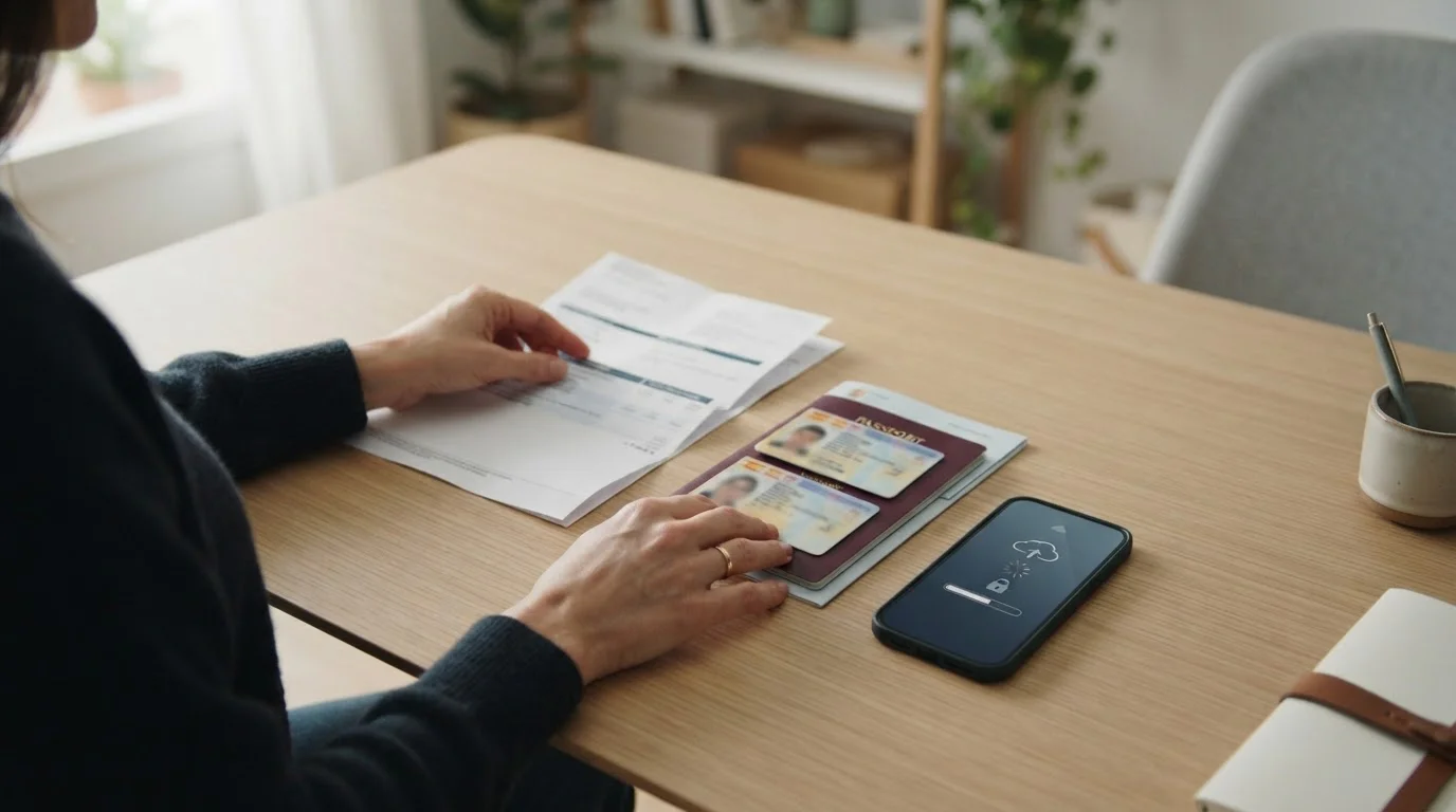 Proceso de verificación de identidad mediante documentos para cumplir requisitos KYC